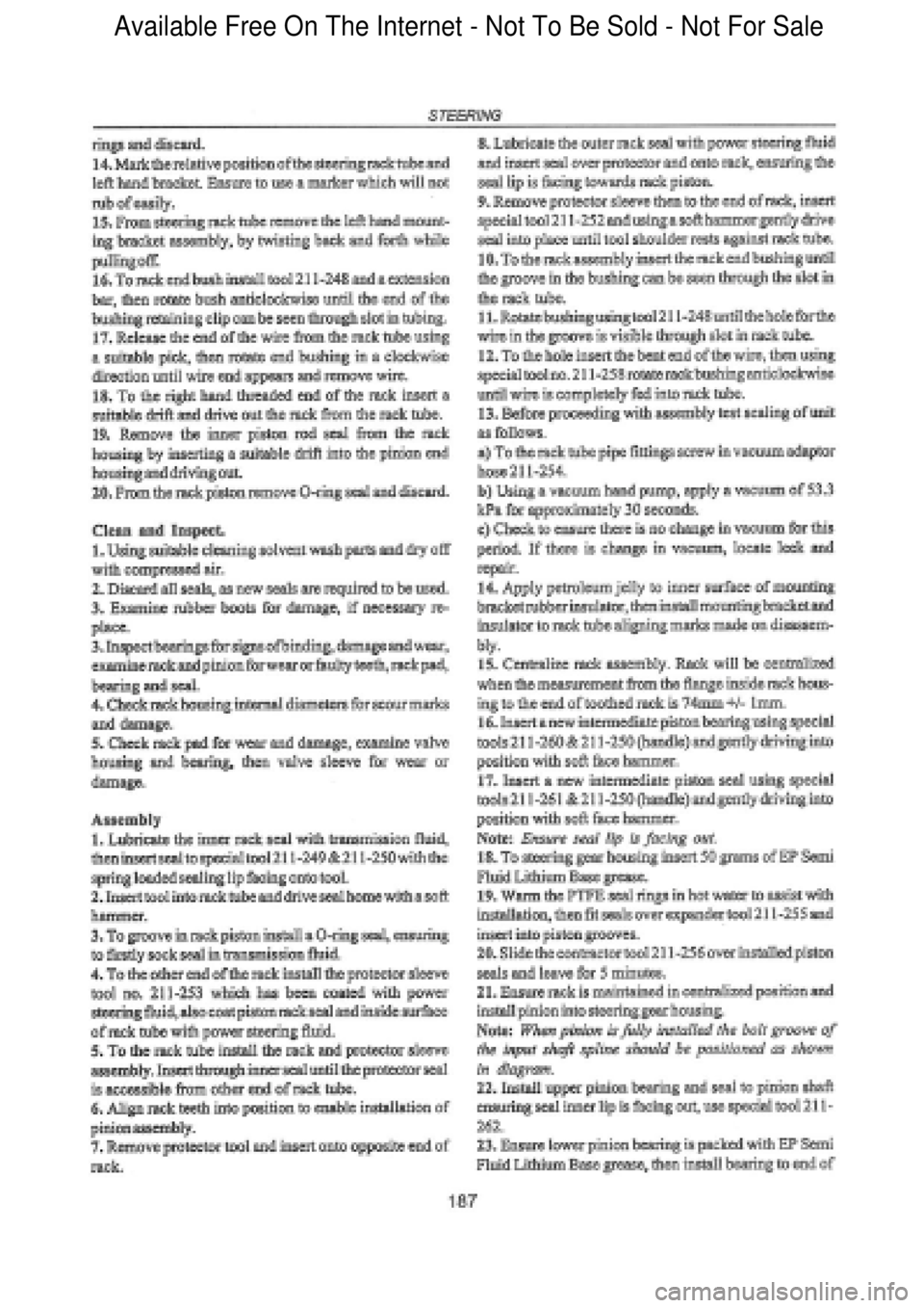 FORD FALCON 1998  Workshop Manual  Available Free On The Internet - Not To Be Sold - Not For Sale    