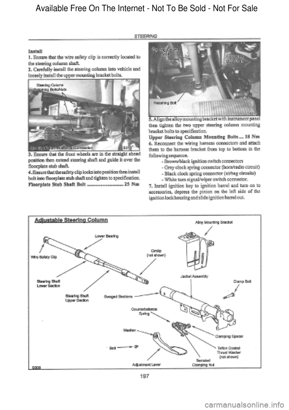 FORD FALCON 1998  Workshop Manual  Available Free On The Internet - Not To Be Sold - Not For Sale    