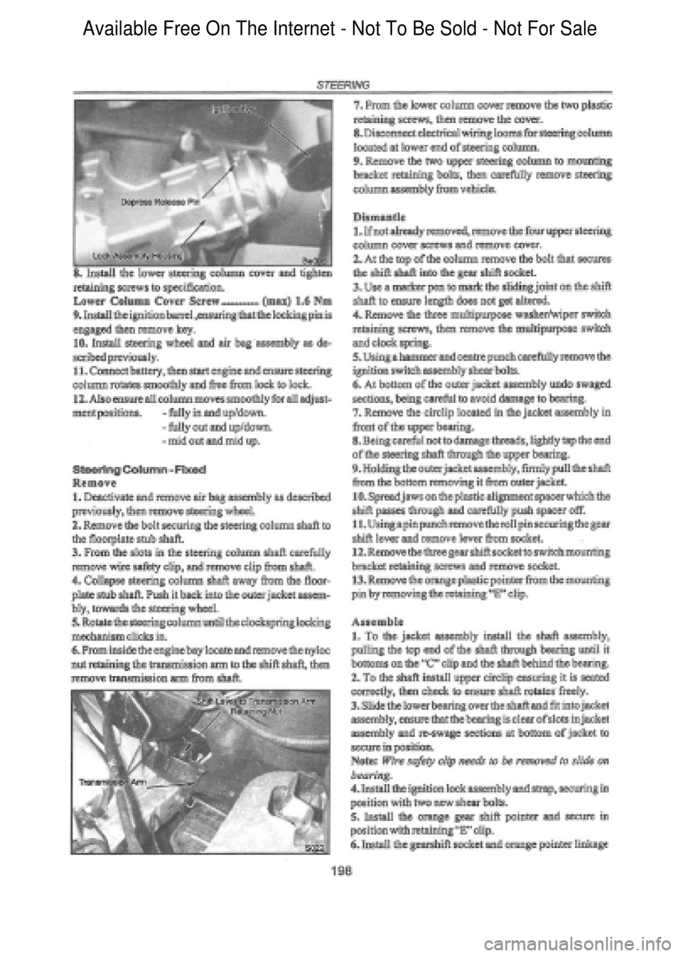 FORD FALCON 1998  Workshop Manual  Available Free On The Internet - Not To Be Sold - Not For Sale    