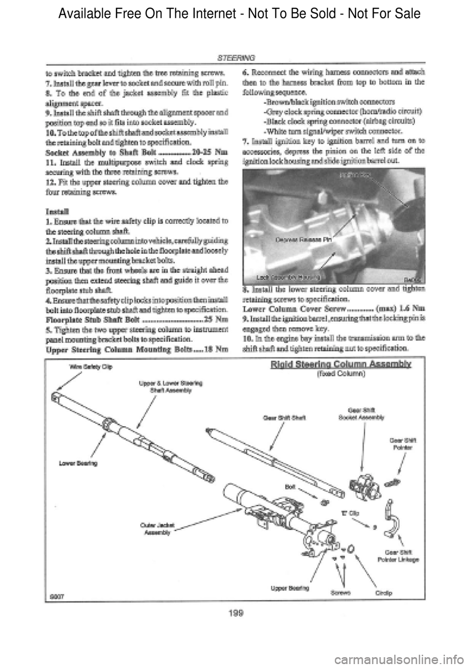 FORD FALCON 1998  Workshop Manual  Available Free On The Internet - Not To Be Sold - Not For Sale    