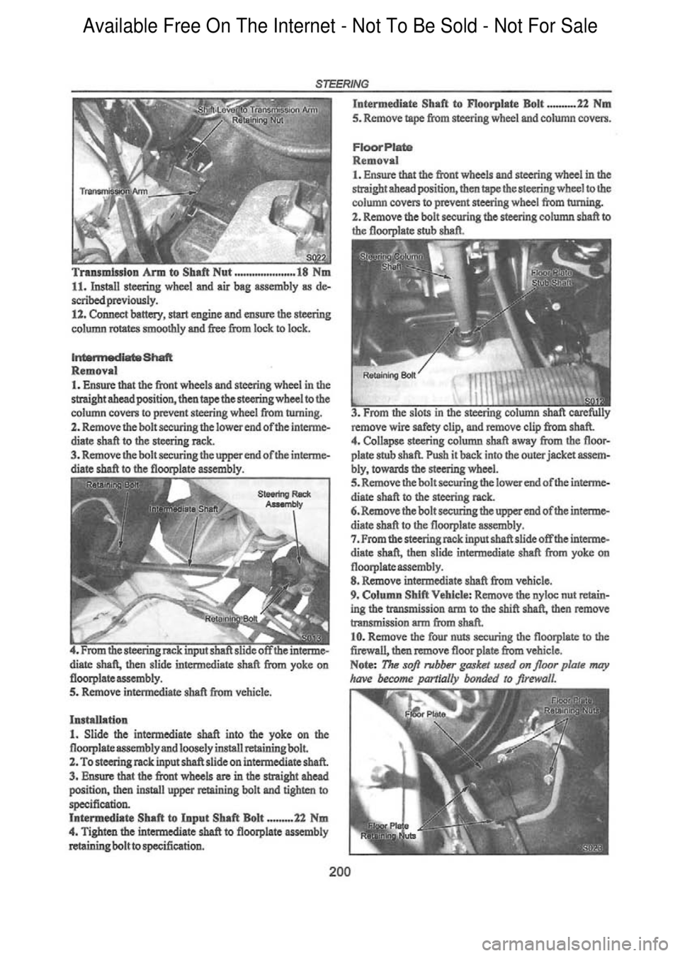 FORD FALCON 1998  Workshop Manual  Available Free On The Internet - Not To Be Sold - Not For Sale    