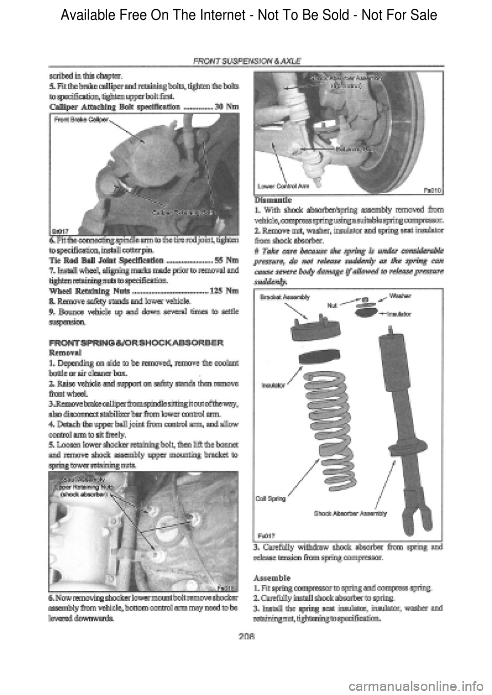 FORD FALCON 1998  Workshop Manual  Available Free On The Internet - Not To Be Sold - Not For Sale    