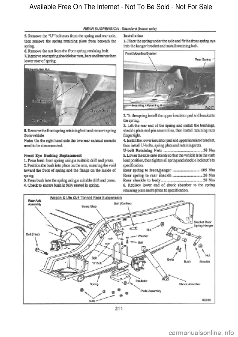 FORD FALCON 1998  Workshop Manual  Available Free On The Internet - Not To Be Sold - Not For Sale    