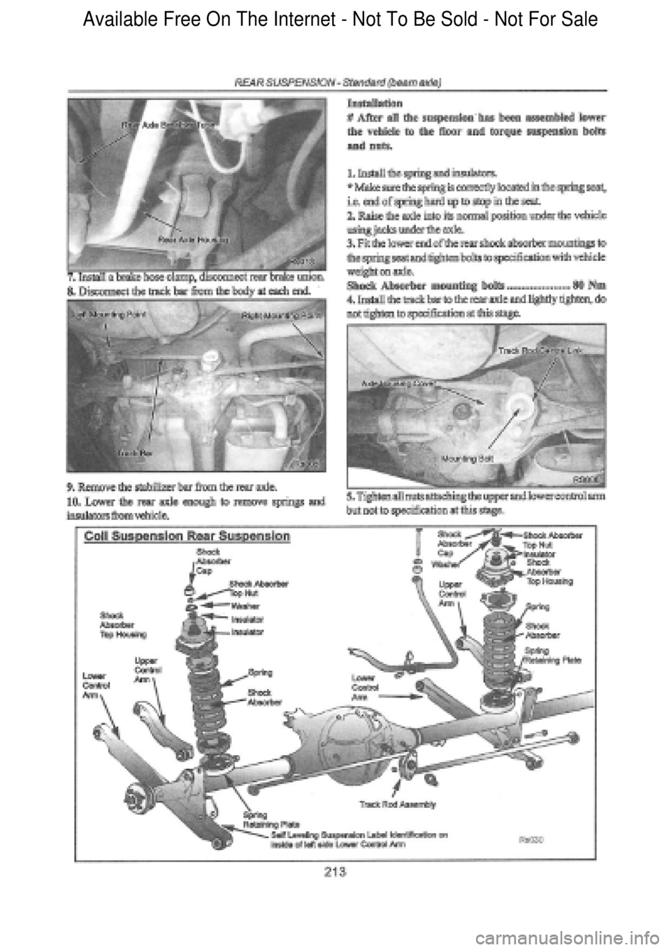 FORD FALCON 1998  Workshop Manual  Available Free On The Internet - Not To Be Sold - Not For Sale    