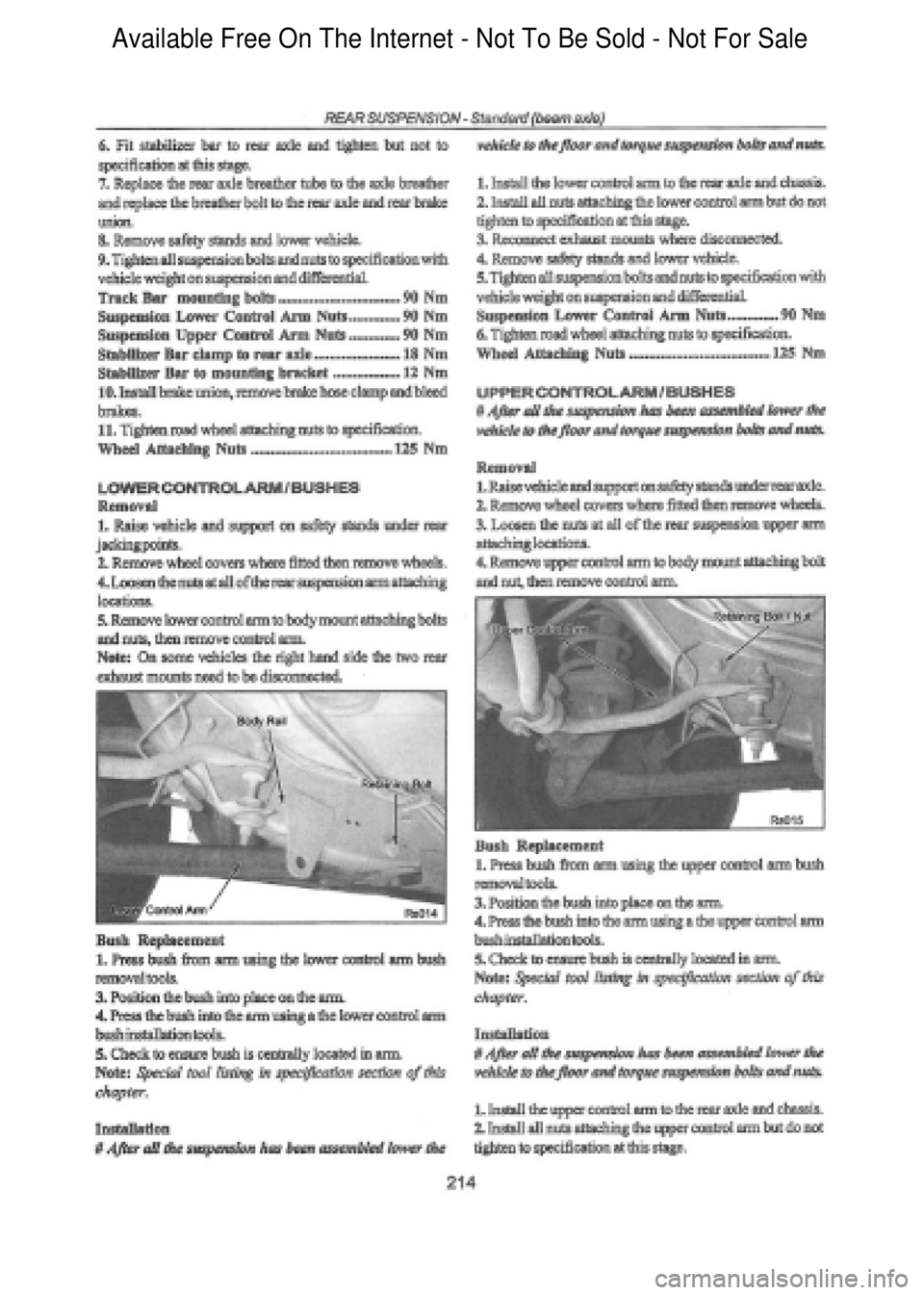 FORD FALCON 1998  Workshop Manual  Available Free On The Internet - Not To Be Sold - Not For Sale    