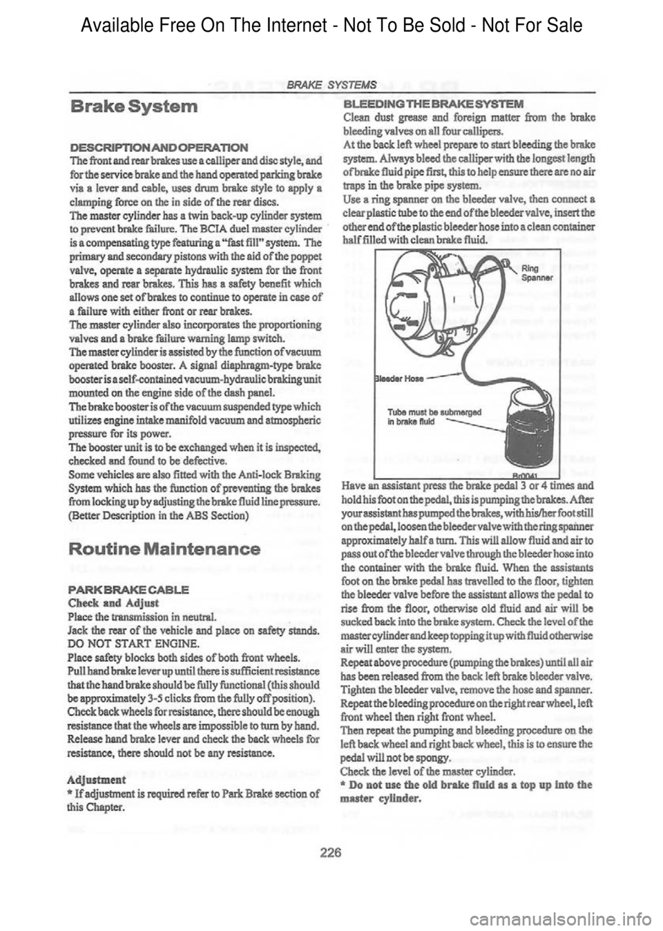 FORD FALCON 1998  Workshop Manual  Available Free On The Internet - Not To Be Sold - Not For Sale    