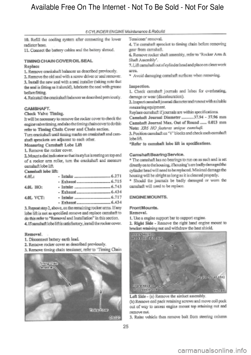 FORD FALCON 1998  Workshop Manual  Available Free On The Internet - Not To Be Sold - Not For Sale    