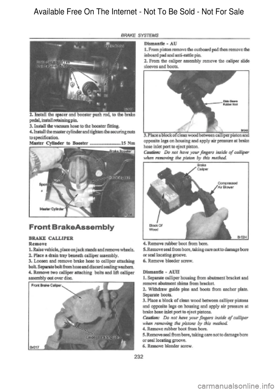 FORD FALCON 1998  Workshop Manual  Available Free On The Internet - Not To Be Sold - Not For Sale    