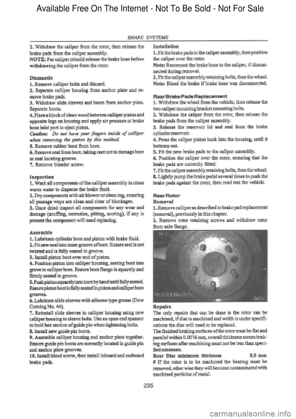 FORD FALCON 1998  Workshop Manual  Available Free On The Internet - Not To Be Sold - Not For Sale    