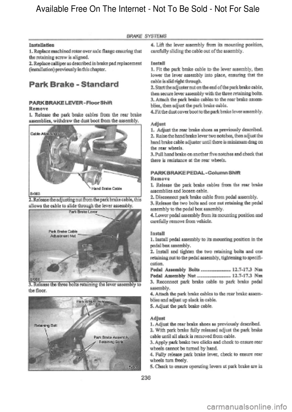 FORD FALCON 1998  Workshop Manual  Available Free On The Internet - Not To Be Sold - Not For Sale    