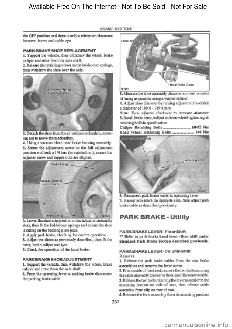 FORD FALCON 1998  Workshop Manual  Available Free On The Internet - Not To Be Sold - Not For Sale    