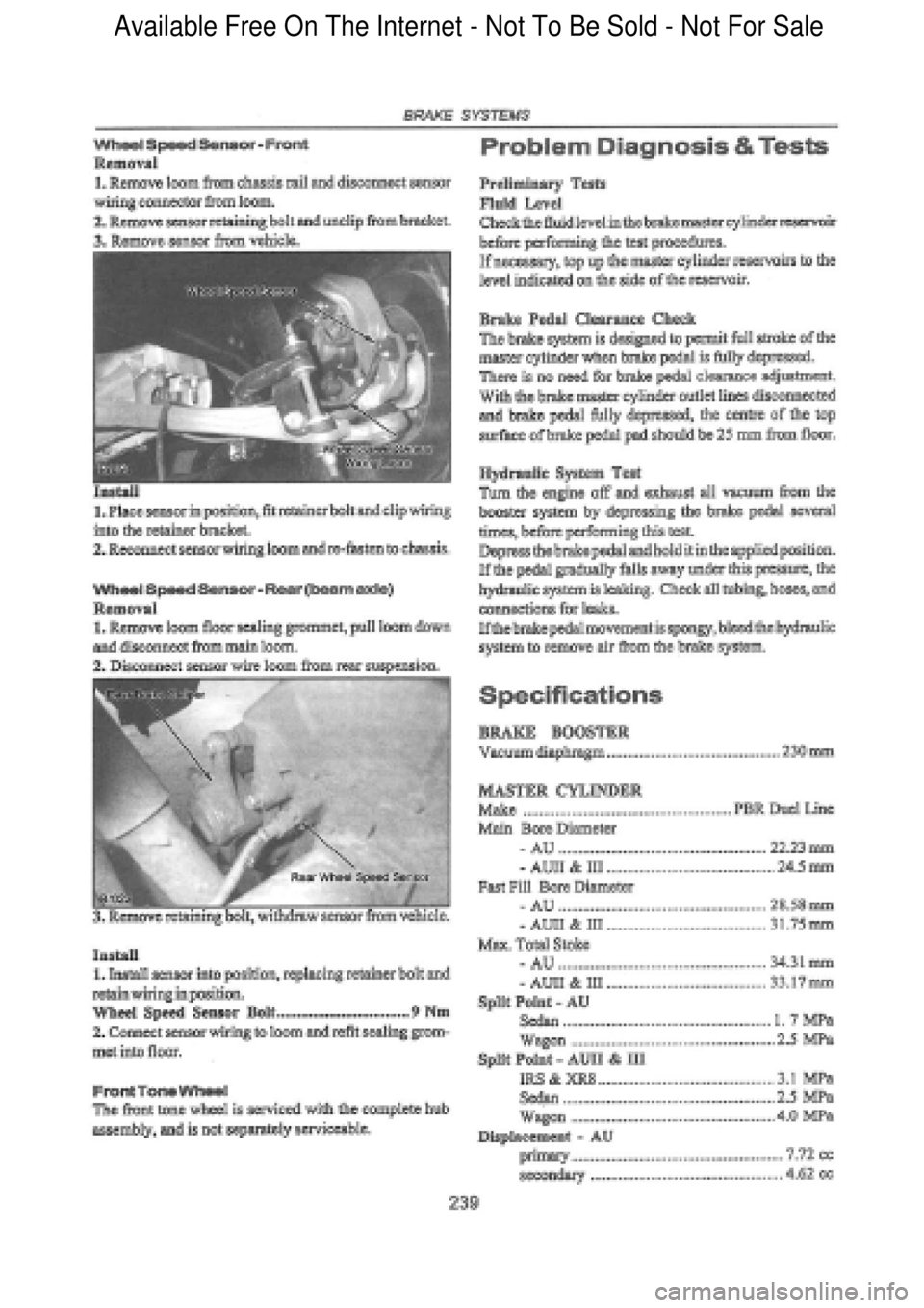 FORD FALCON 1998  Workshop Manual  Available Free On The Internet - Not To Be Sold - Not For Sale    