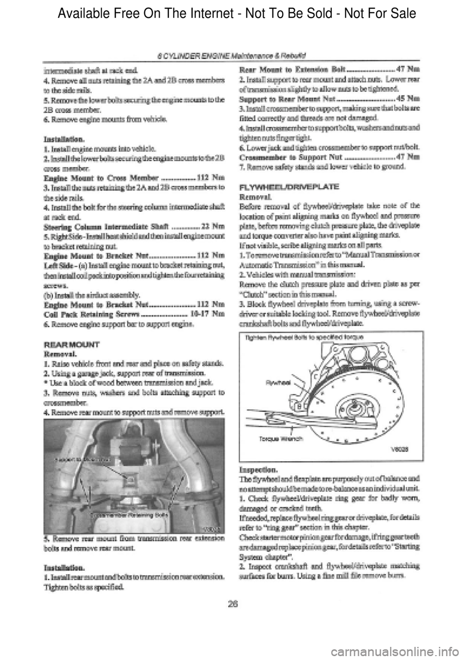 FORD FALCON 1998  Workshop Manual  Available Free On The Internet - Not To Be Sold - Not For Sale    