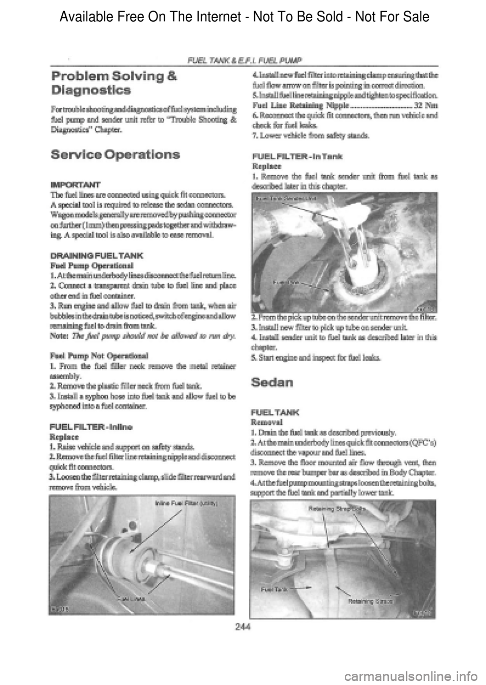 FORD FALCON 1998  Workshop Manual  Available Free On The Internet - Not To Be Sold - Not For Sale    