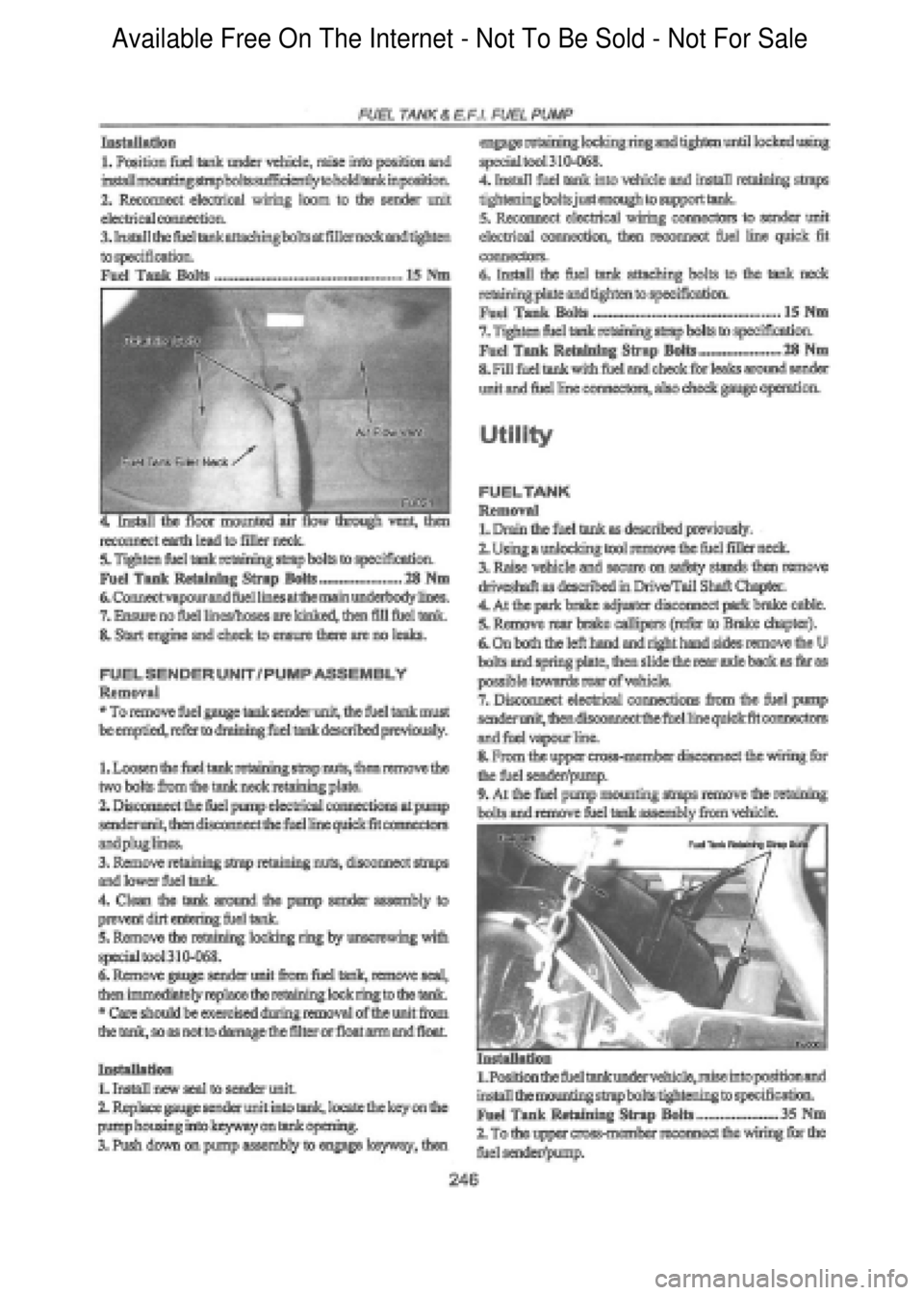 FORD FALCON 1998  Workshop Manual  Available Free On The Internet - Not To Be Sold - Not For Sale    