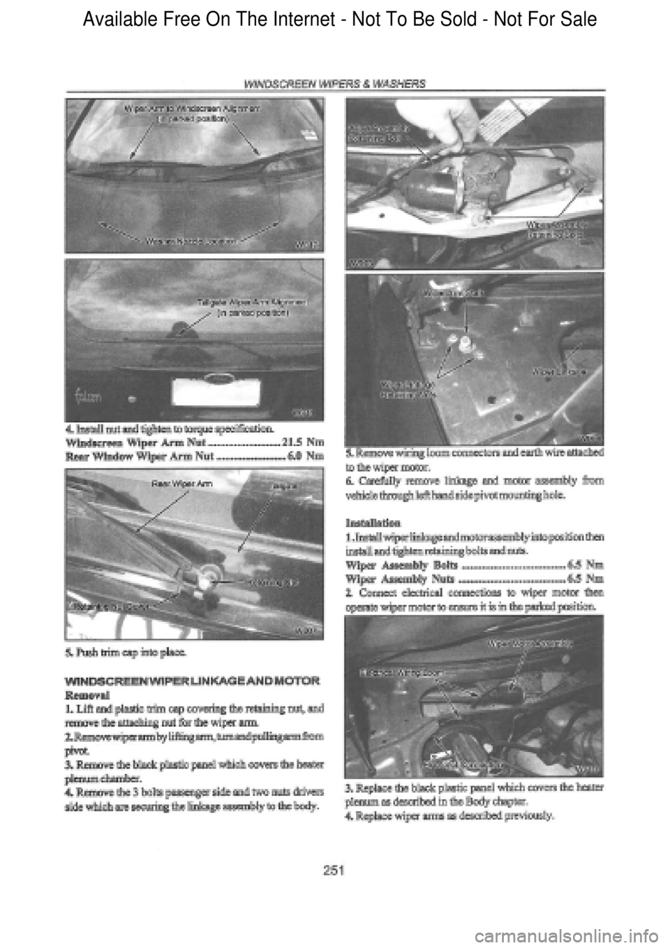 FORD FALCON 1998  Workshop Manual  Available Free On The Internet - Not To Be Sold - Not For Sale    