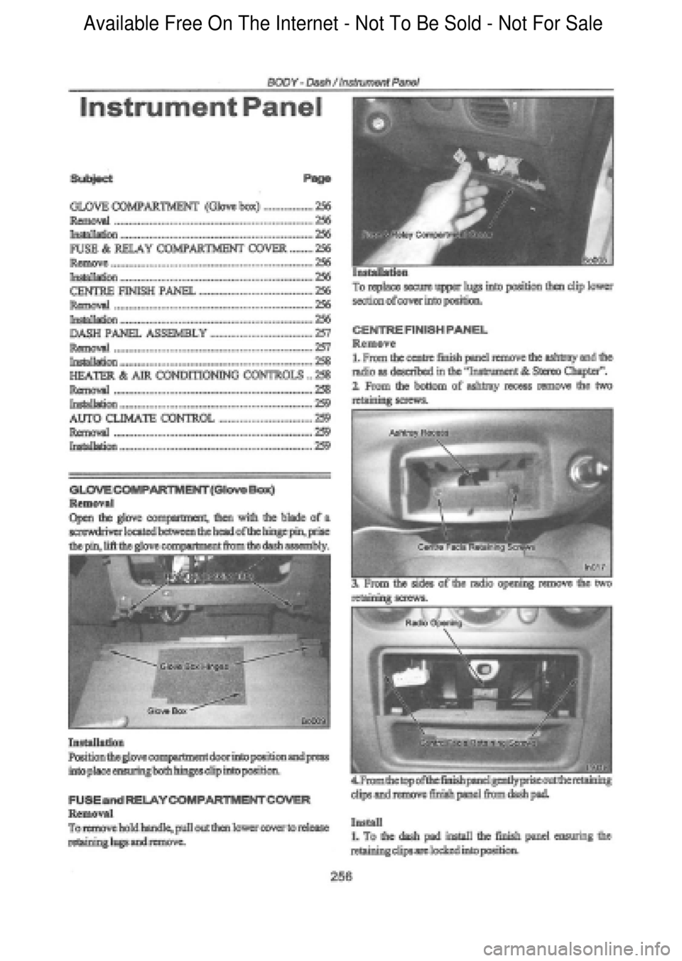 FORD FALCON 1998  Workshop Manual  Available Free On The Internet - Not To Be Sold - Not For Sale    