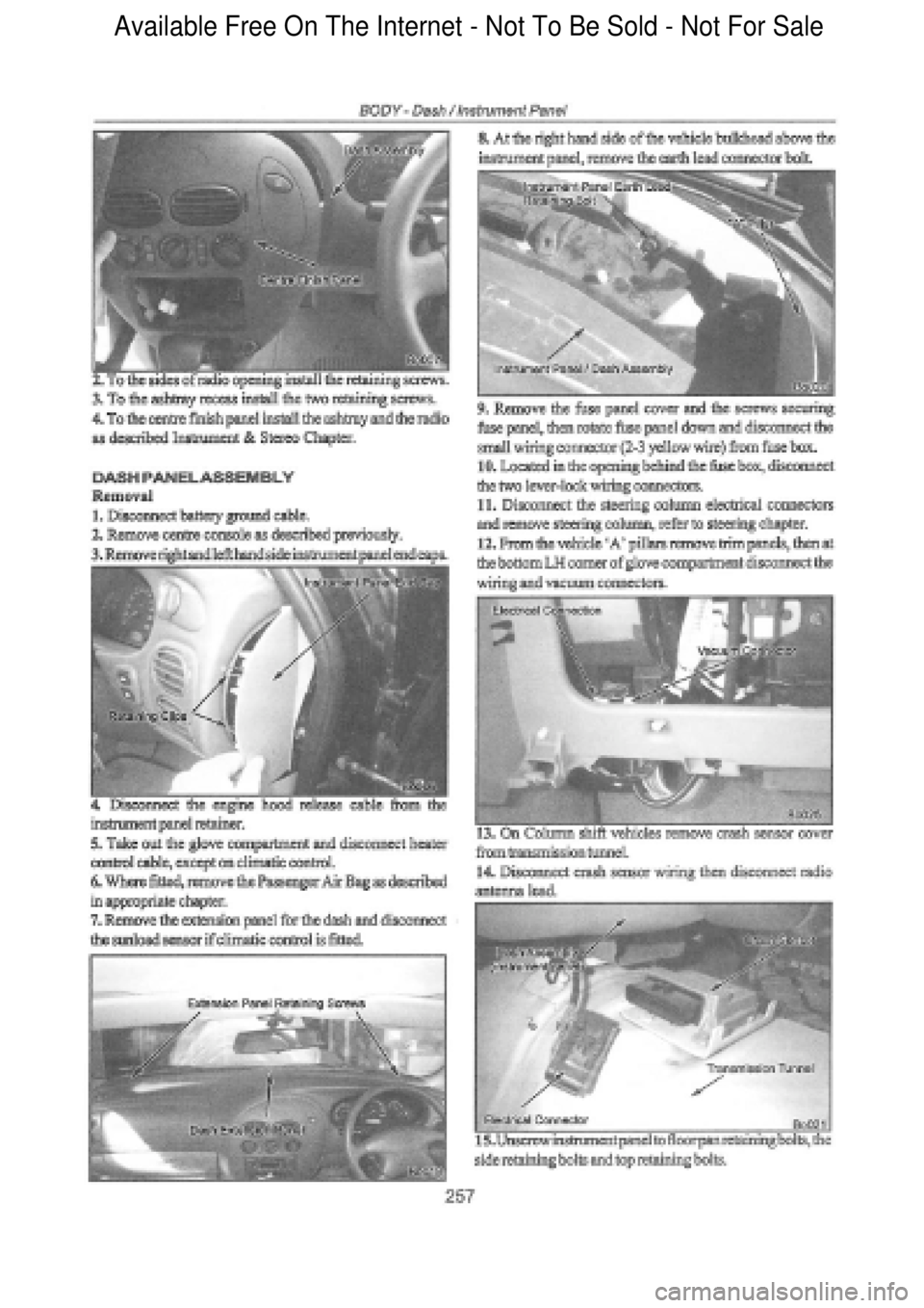 FORD FALCON 1998  Workshop Manual  Available Free On The Internet - Not To Be Sold - Not For Sale    