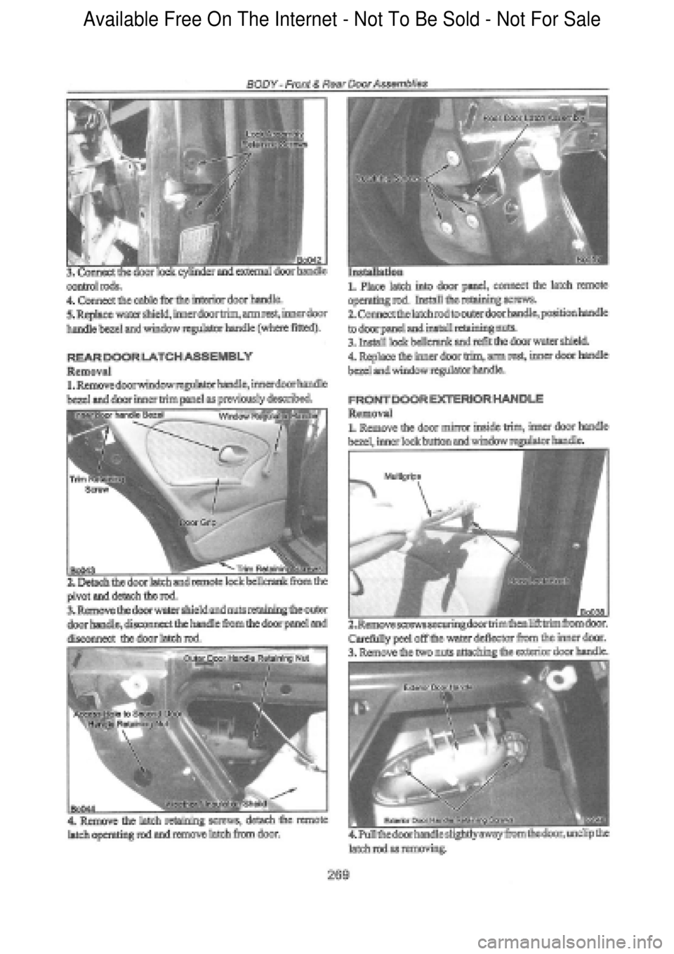 FORD FALCON 1998  Workshop Manual  Available Free On The Internet - Not To Be Sold - Not For Sale    