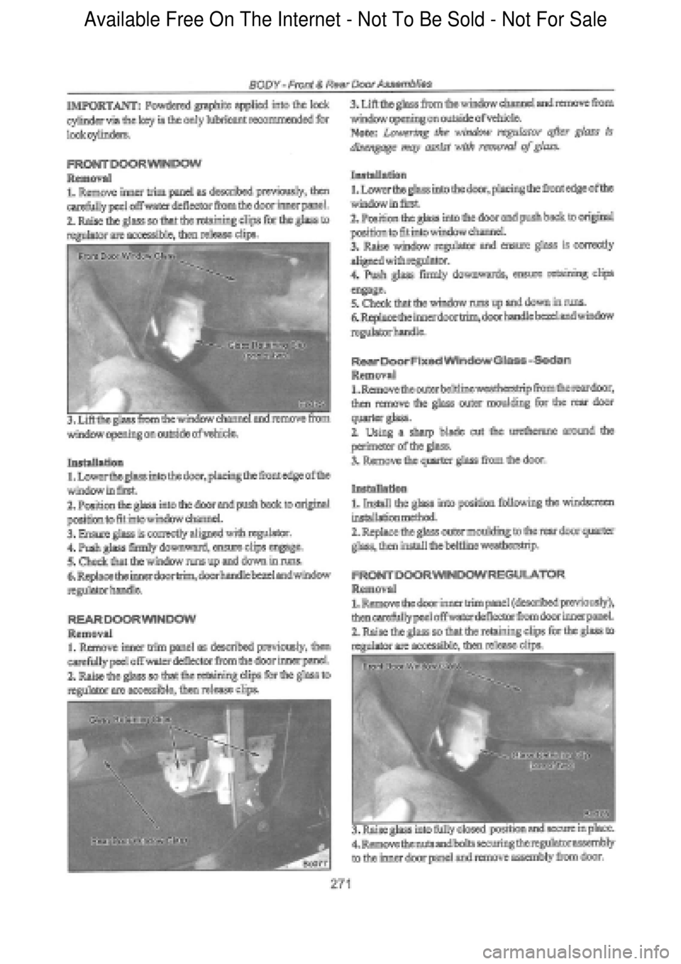FORD FALCON 1998  Workshop Manual  Available Free On The Internet - Not To Be Sold - Not For Sale    