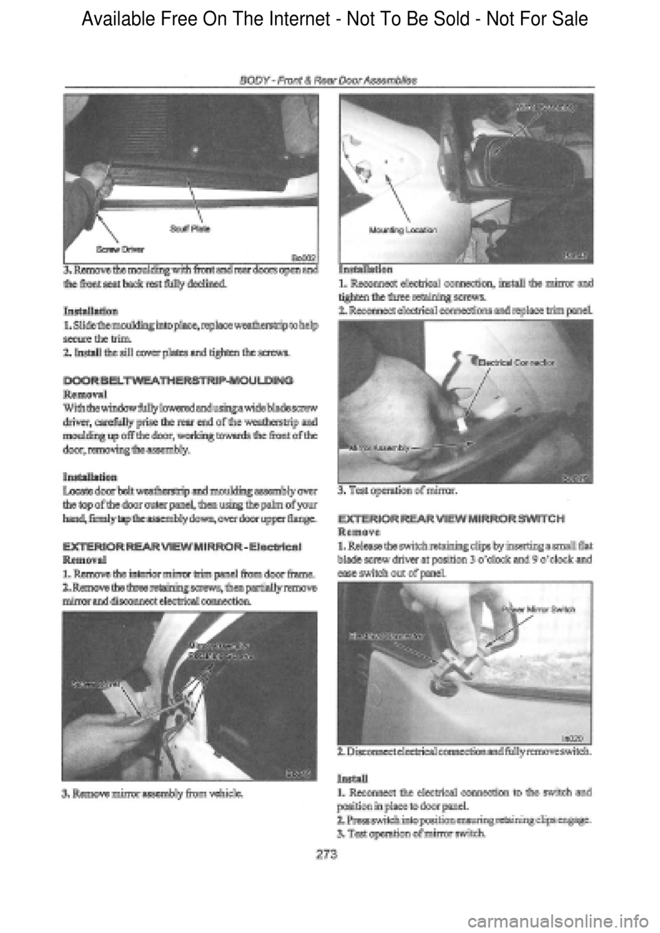 FORD FALCON 1998  Workshop Manual  Available Free On The Internet - Not To Be Sold - Not For Sale    