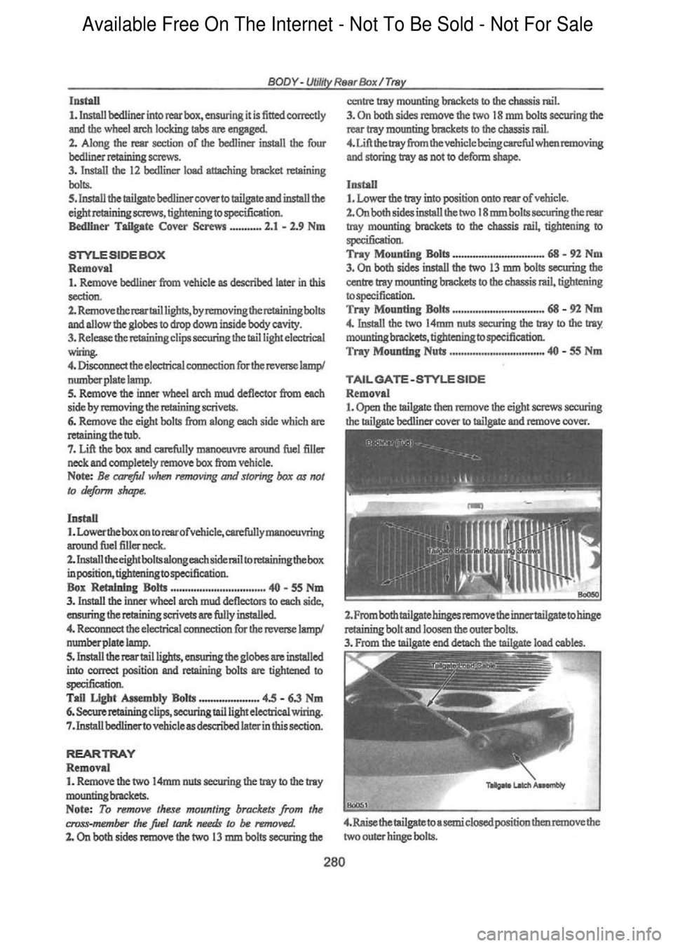 FORD FALCON 1998  Workshop Manual  Available Free On The Internet - Not To Be Sold - Not For Sale    