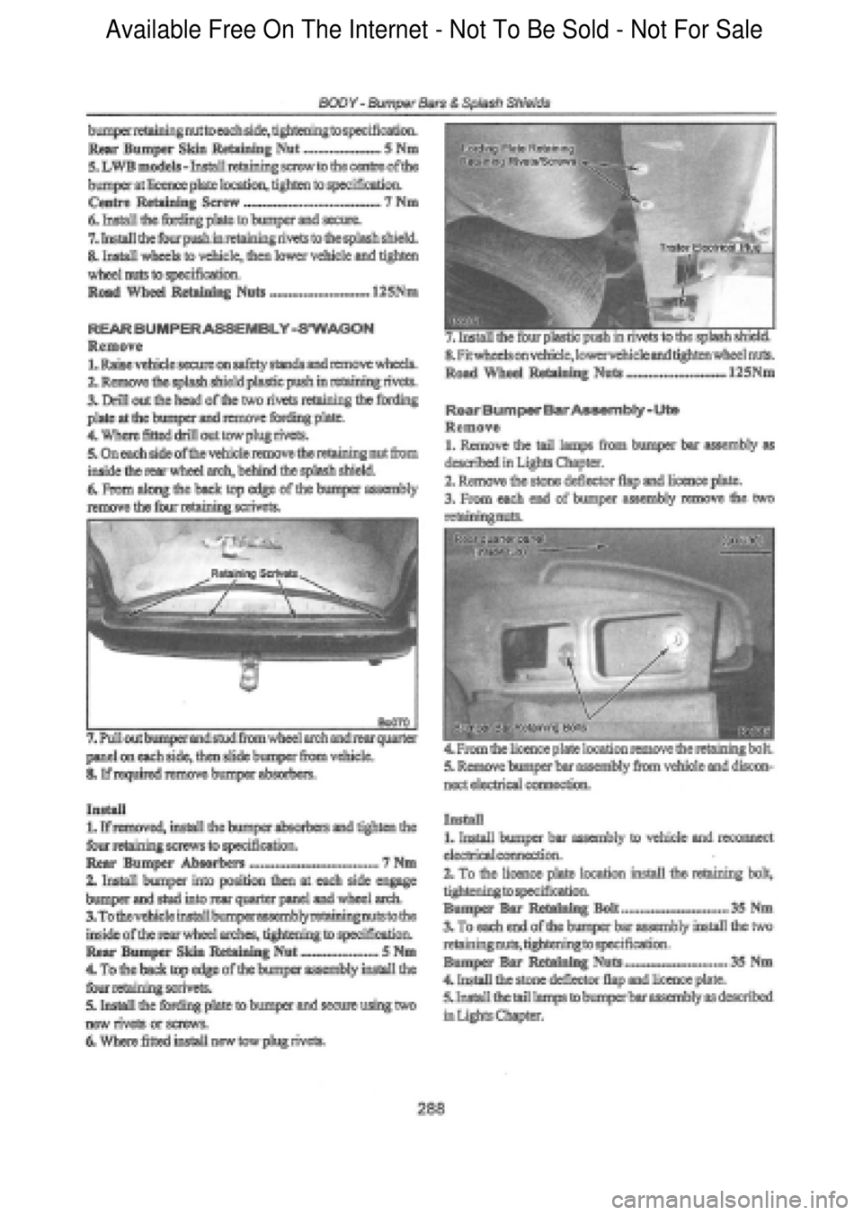 FORD FALCON 1998  Workshop Manual  Available Free On The Internet - Not To Be Sold - Not For Sale    