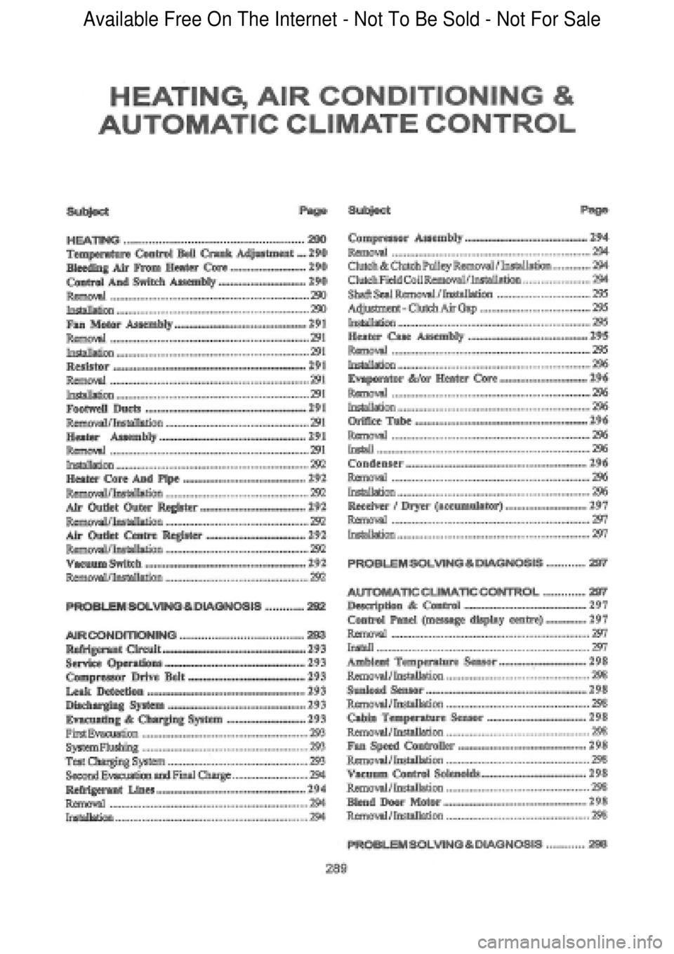 FORD FALCON 1998  Workshop Manual  Available Free On The Internet - Not To Be Sold - Not For Sale    