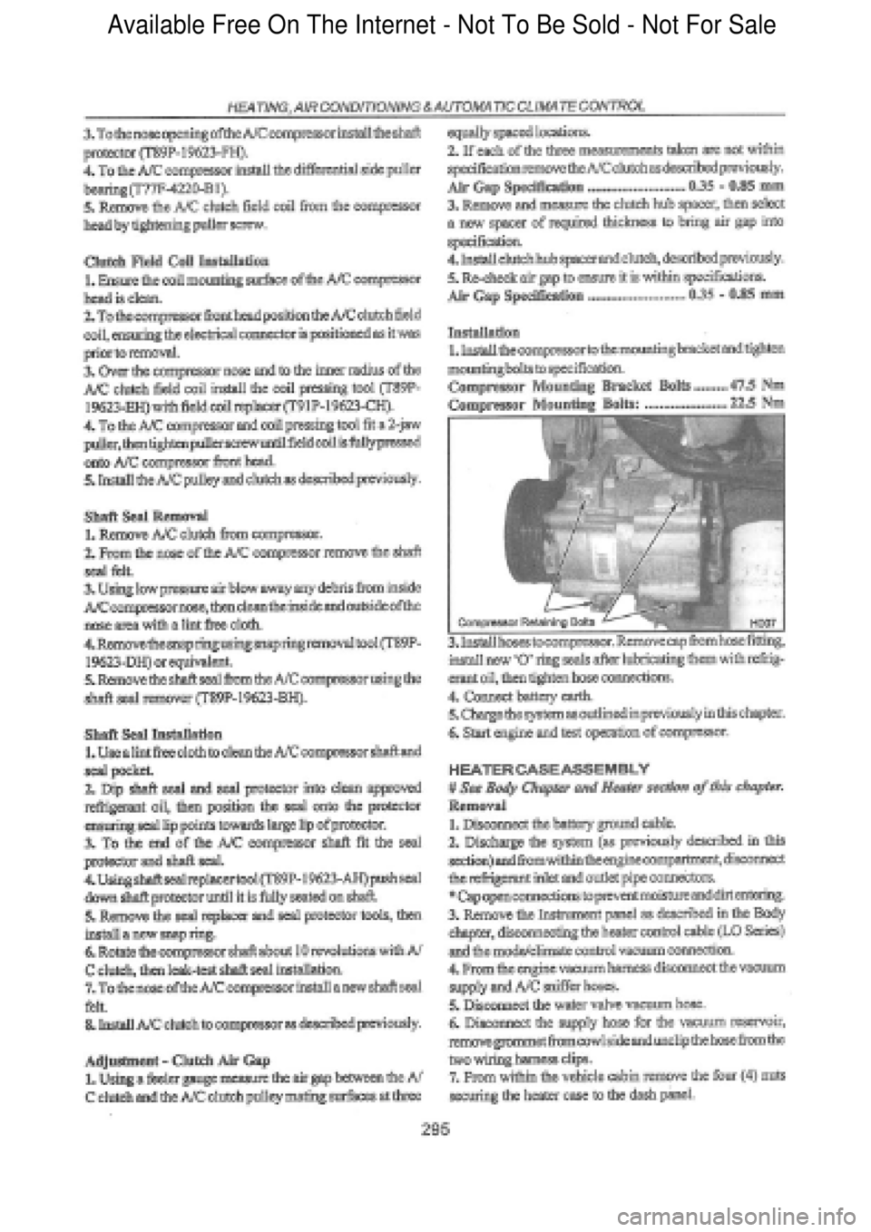 FORD FALCON 1998  Workshop Manual  Available Free On The Internet - Not To Be Sold - Not For Sale    