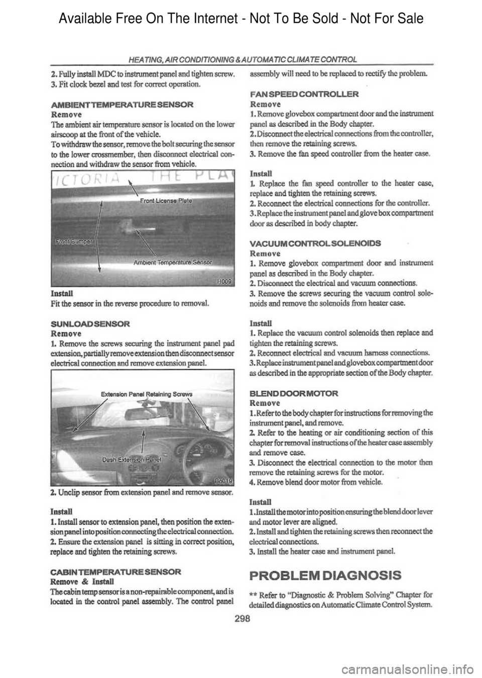 FORD FALCON 1998  Workshop Manual  Available Free On The Internet - Not To Be Sold - Not For Sale    