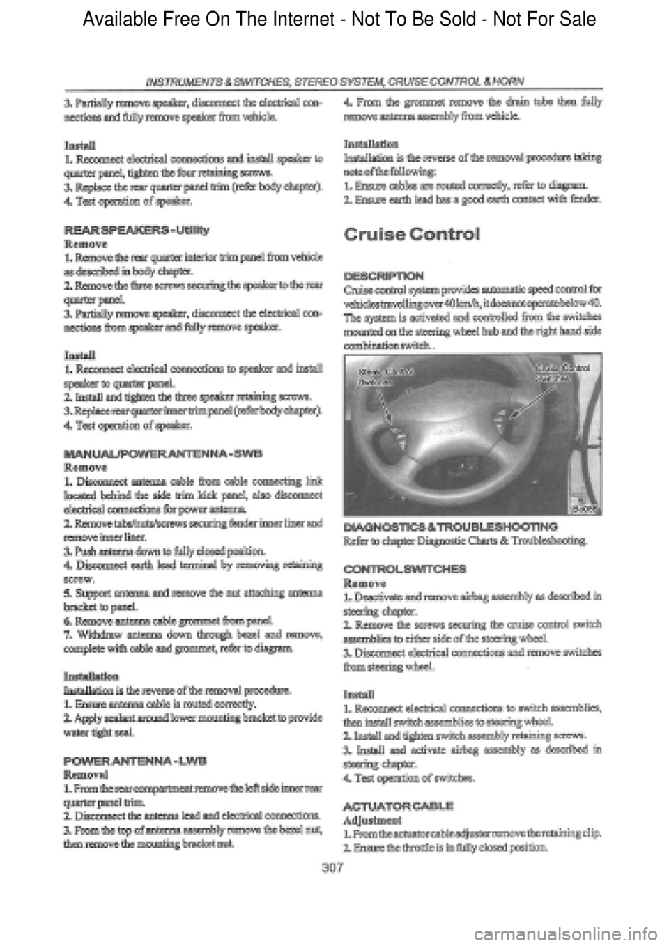 FORD FALCON 1998  Workshop Manual  Available Free On The Internet - Not To Be Sold - Not For Sale    