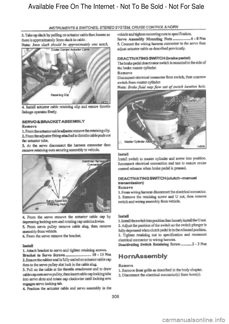 FORD FALCON 1998  Workshop Manual  Available Free On The Internet - Not To Be Sold - Not For Sale    