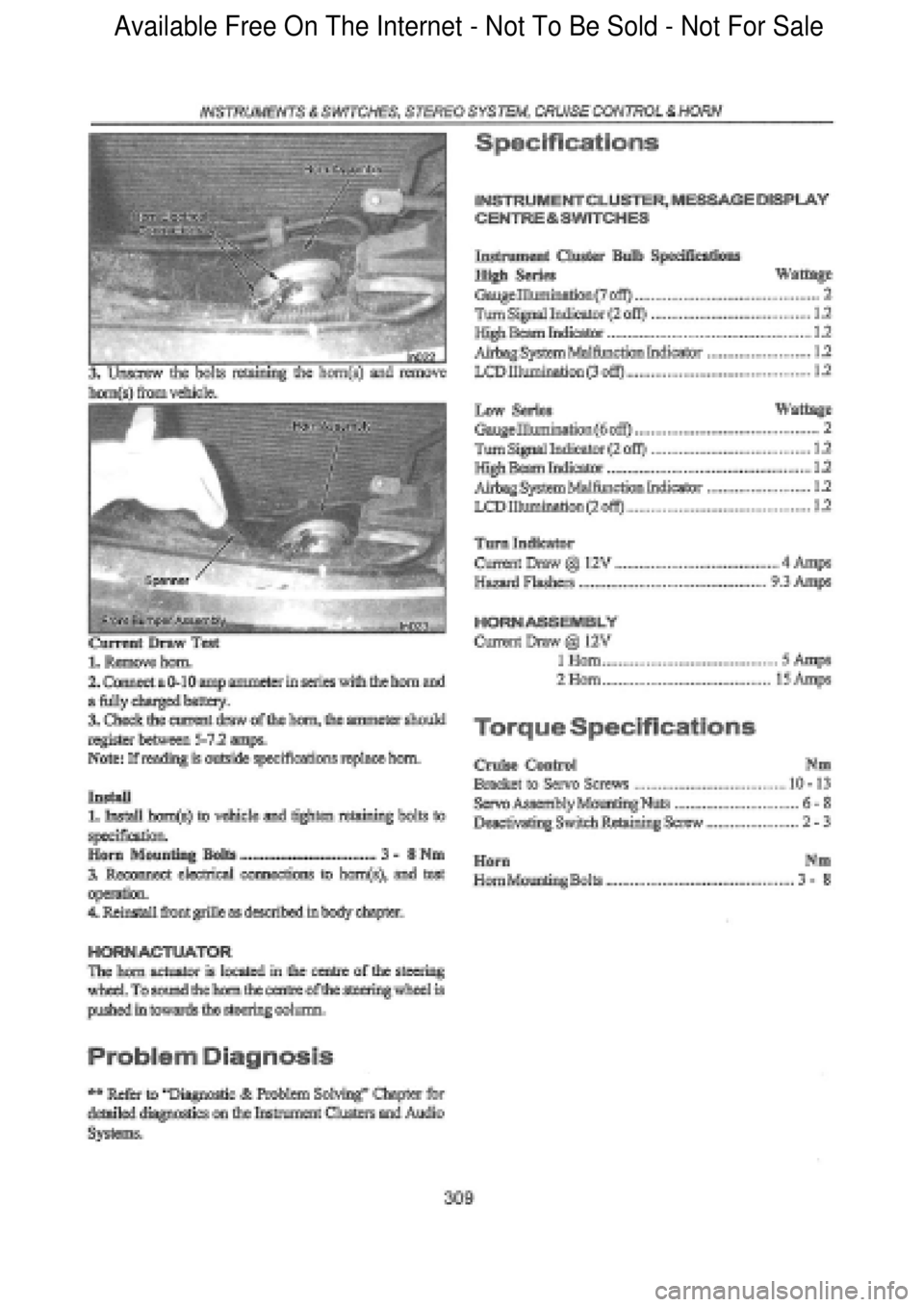 FORD FALCON 1998  Workshop Manual  Available Free On The Internet - Not To Be Sold - Not For Sale    