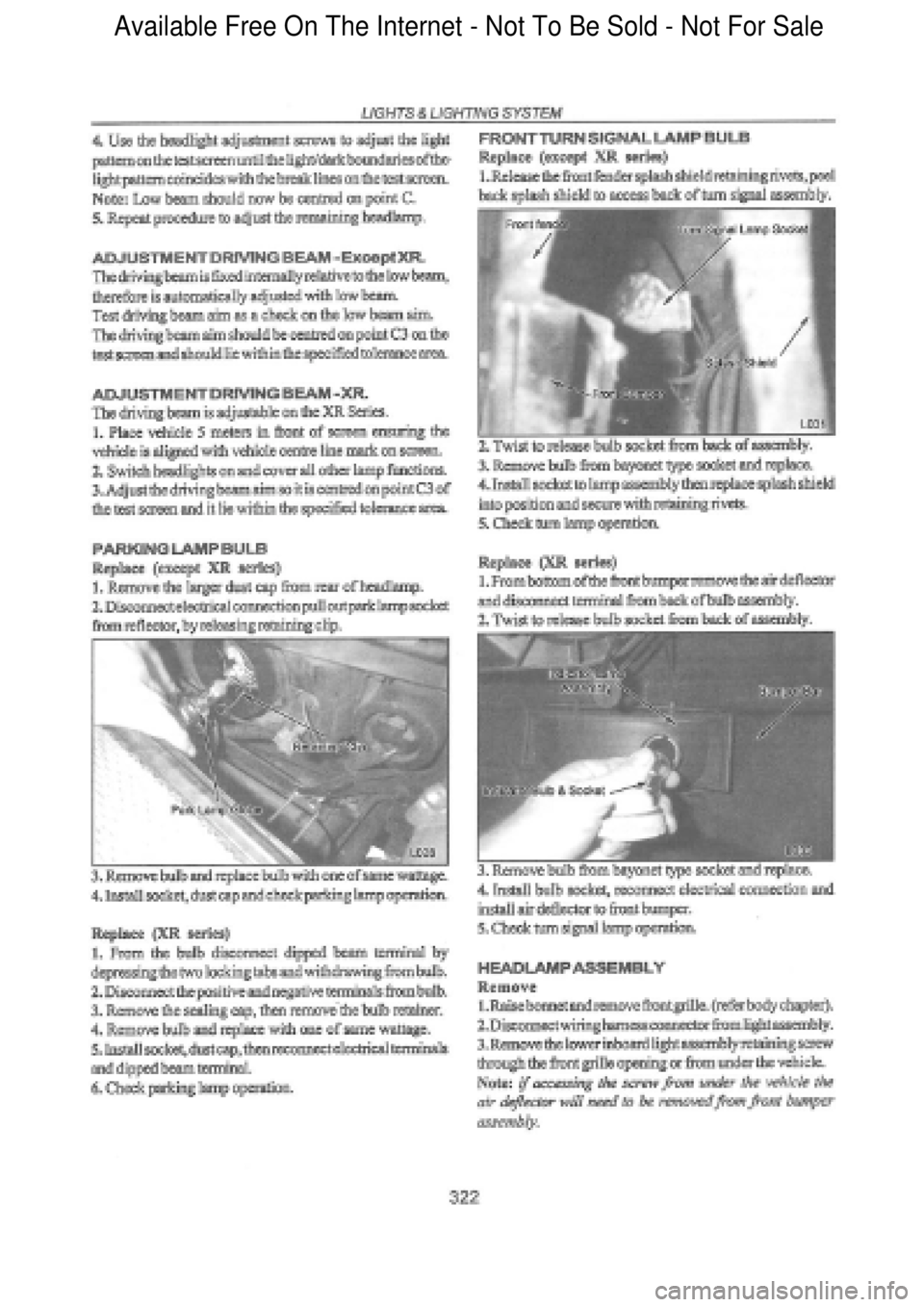 FORD FALCON 1998  Workshop Manual  Available Free On The Internet - Not To Be Sold - Not For Sale    