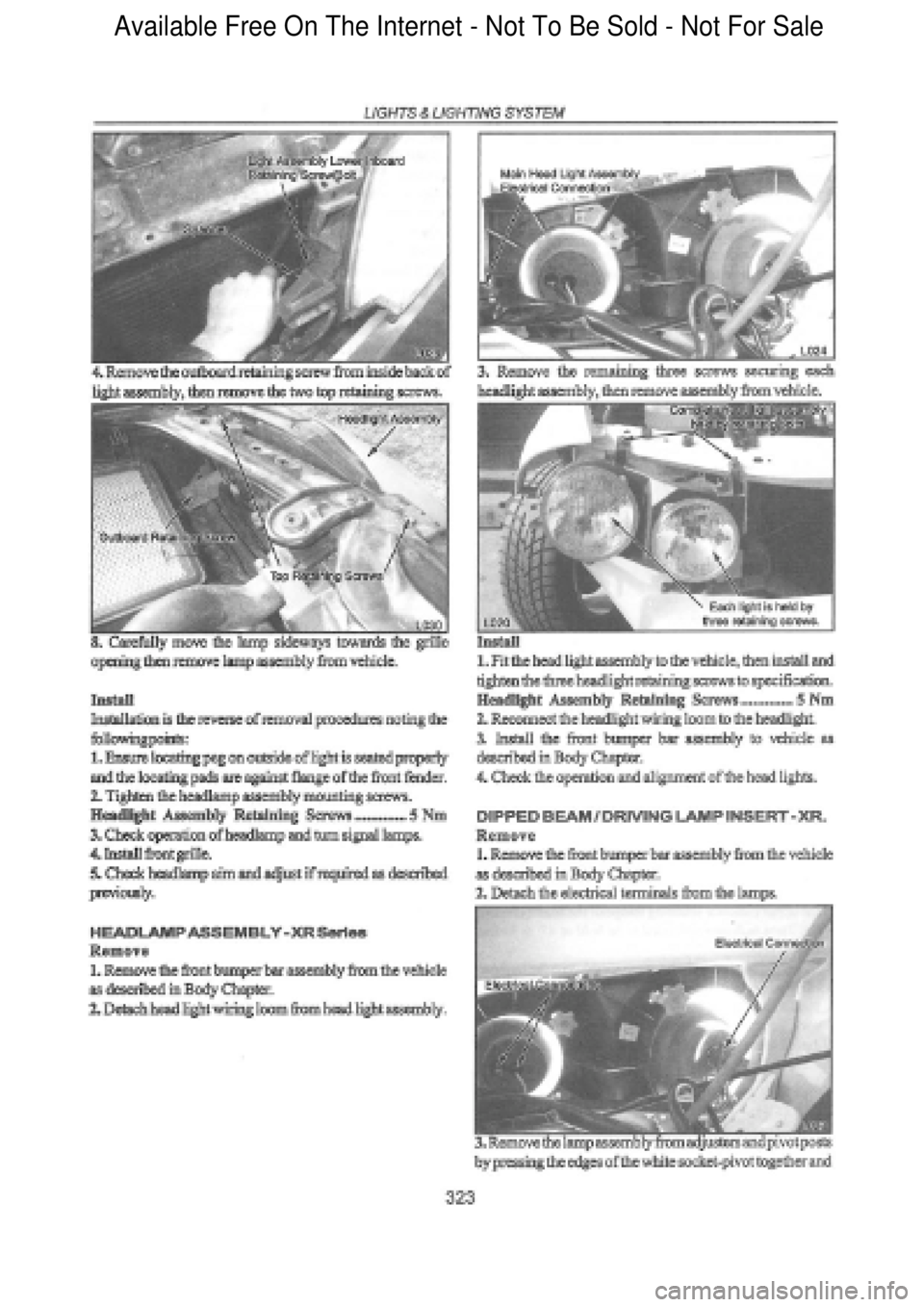 FORD FALCON 1998  Workshop Manual  Available Free On The Internet - Not To Be Sold - Not For Sale    