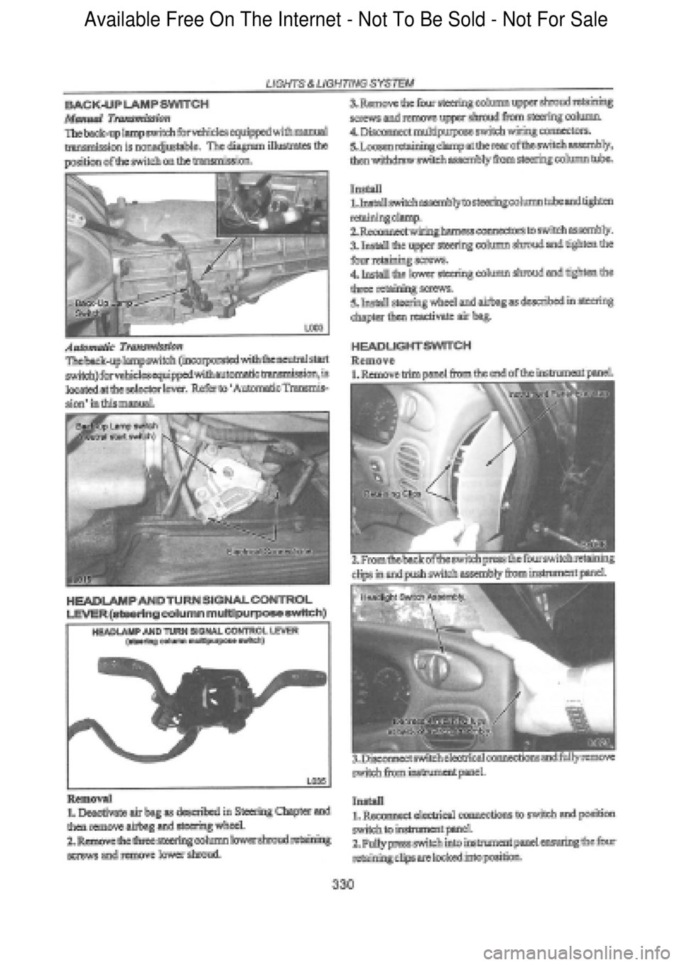 FORD FALCON 1998  Workshop Manual  Available Free On The Internet - Not To Be Sold - Not For Sale    