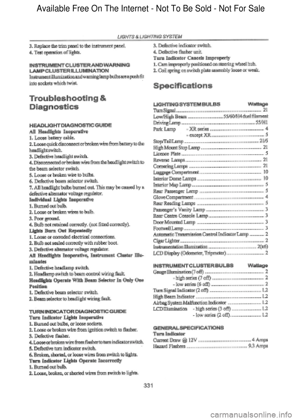 FORD FALCON 1998  Workshop Manual  Available Free On The Internet - Not To Be Sold - Not For Sale    