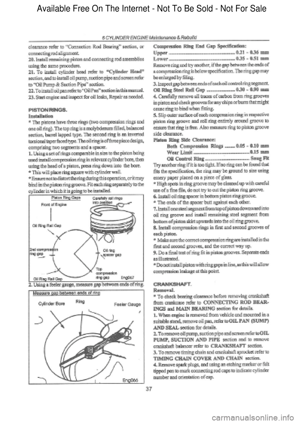 FORD FALCON 1998  Workshop Manual  Available Free On The Internet - Not To Be Sold - Not For Sale    