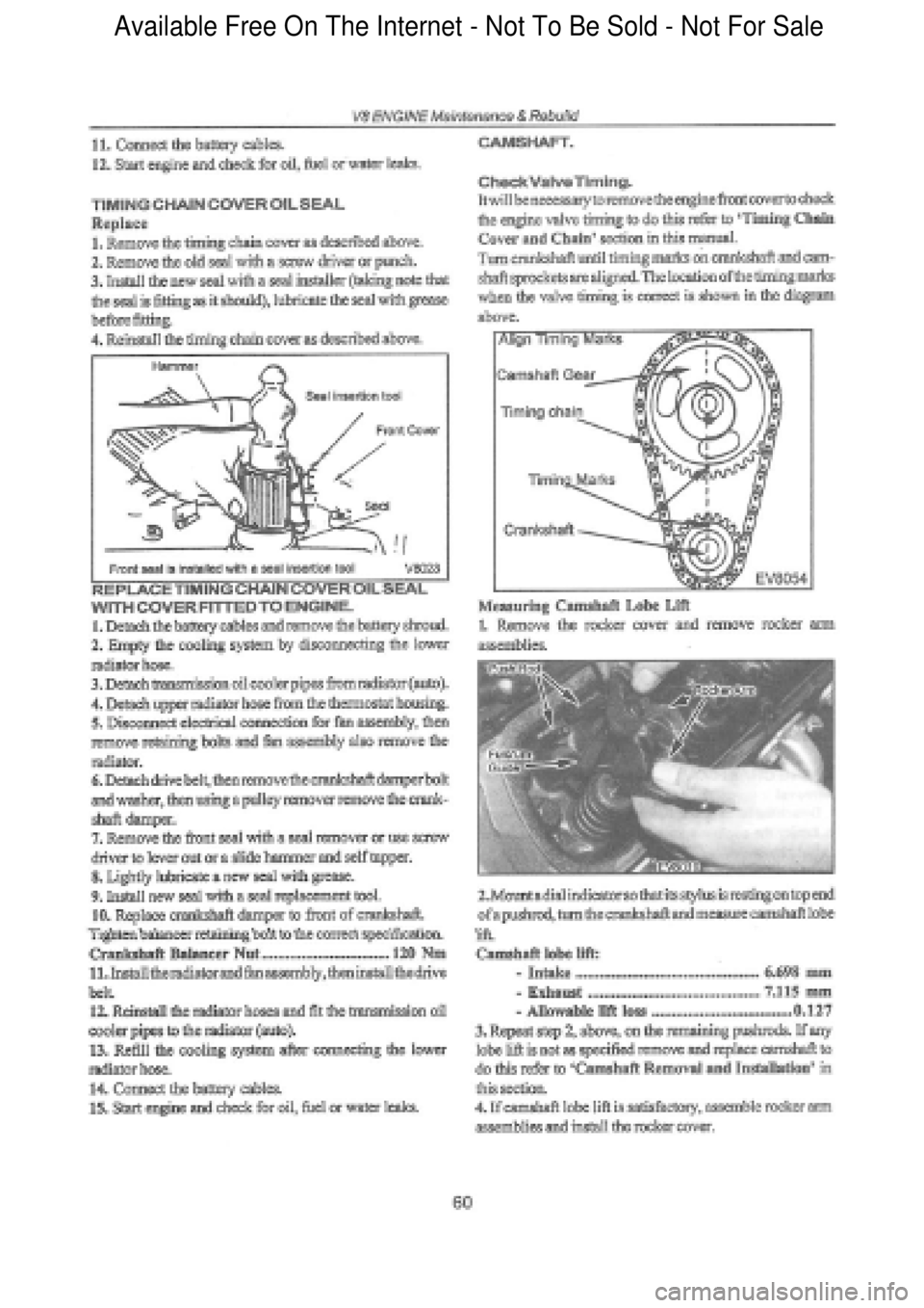 FORD FALCON 1998  Workshop Manual  Available Free On The Internet - Not To Be Sold - Not For Sale    