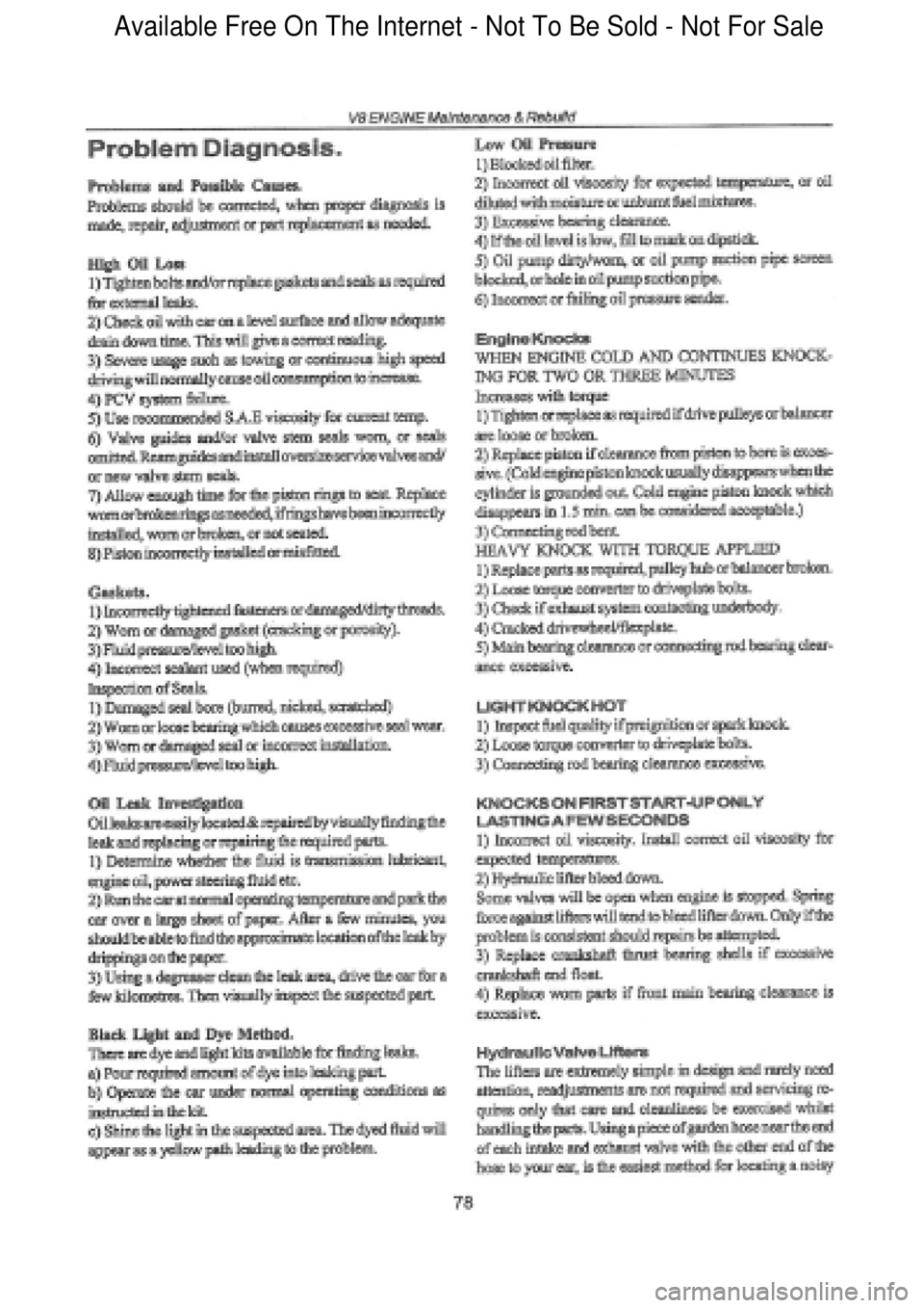 FORD FALCON 1998  Workshop Manual  Available Free On The Internet - Not To Be Sold - Not For Sale    