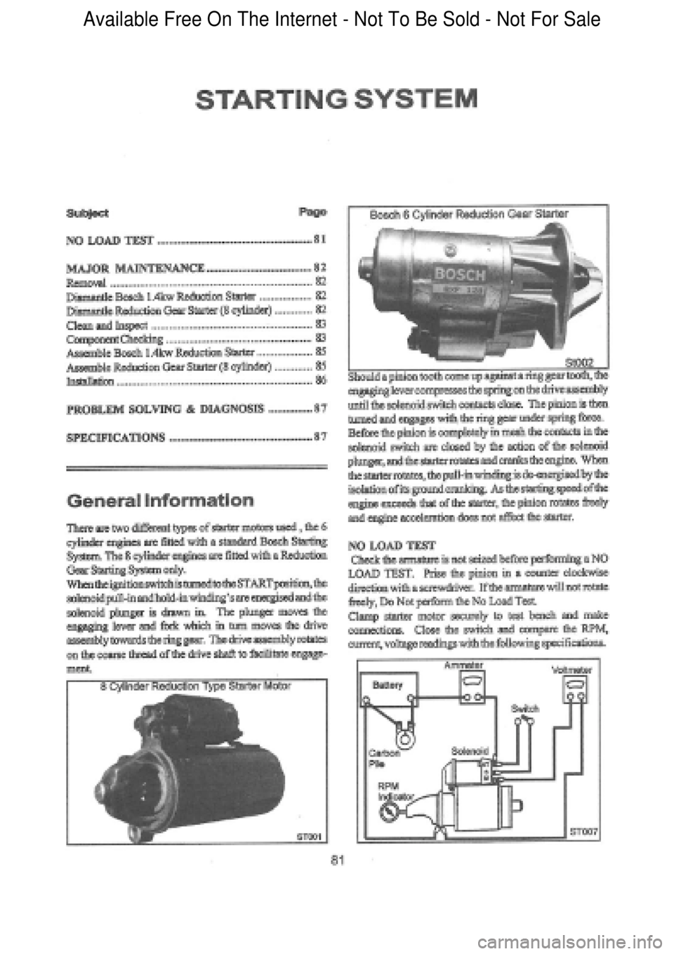 FORD FALCON 1998  Workshop Manual  Available Free On The Internet - Not To Be Sold - Not For Sale    