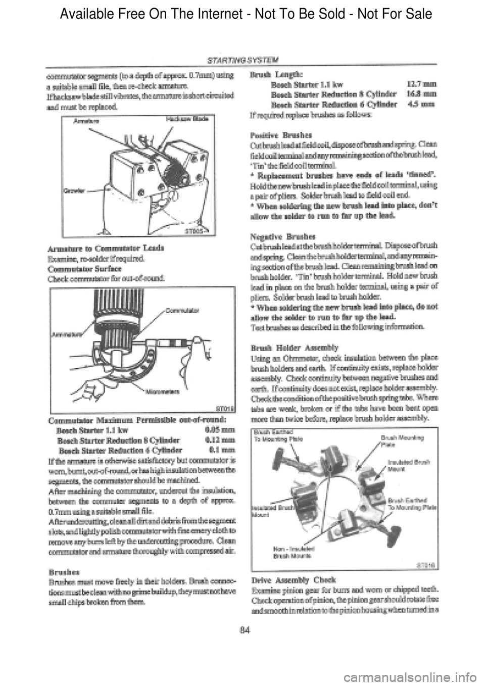 FORD FALCON 1998  Workshop Manual  Available Free On The Internet - Not To Be Sold - Not For Sale    