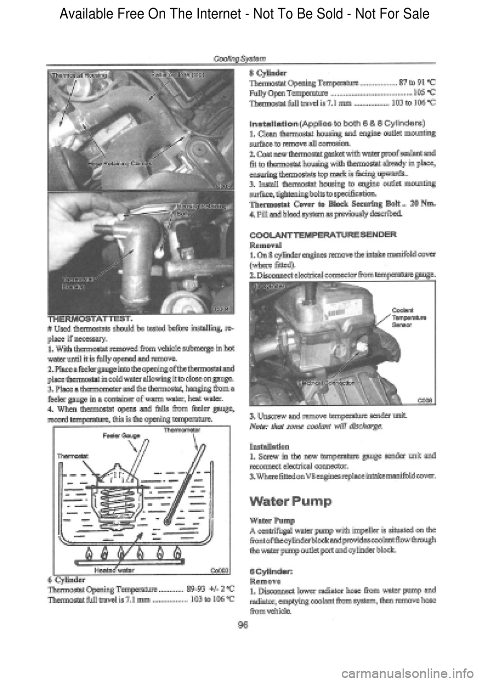 FORD FALCON 1998  Workshop Manual  Available Free On The Internet - Not To Be Sold - Not For Sale    
