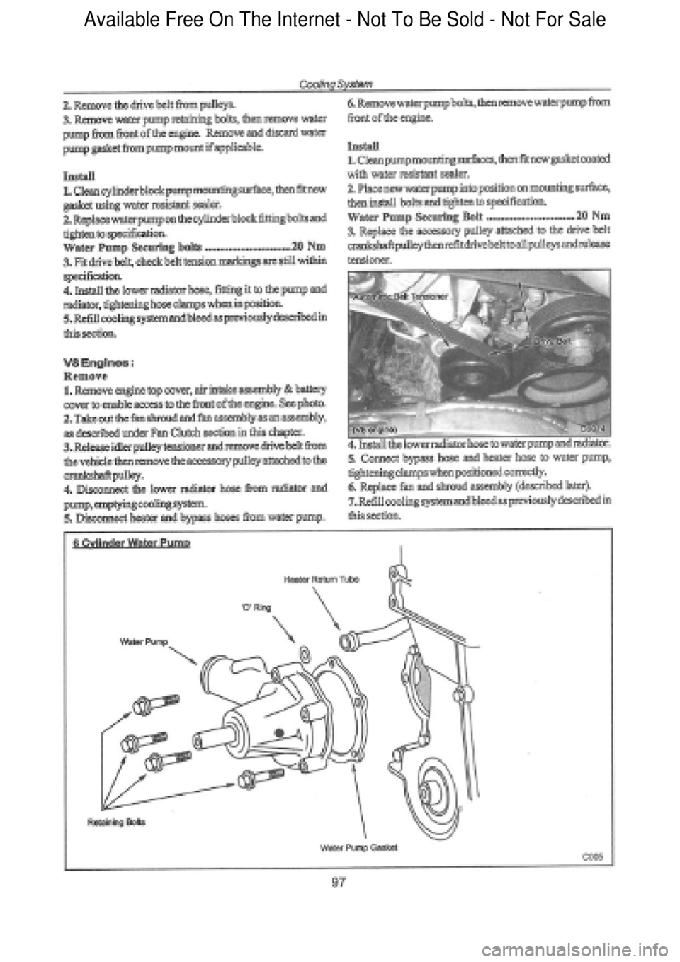FORD FALCON 1998  Workshop Manual  Available Free On The Internet - Not To Be Sold - Not For Sale    