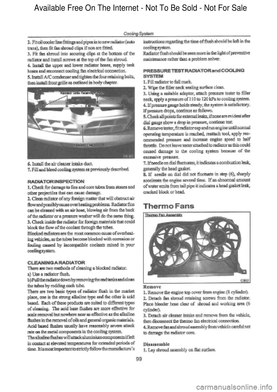 FORD FALCON 1998  Workshop Manual  Available Free On The Internet - Not To Be Sold - Not For Sale    