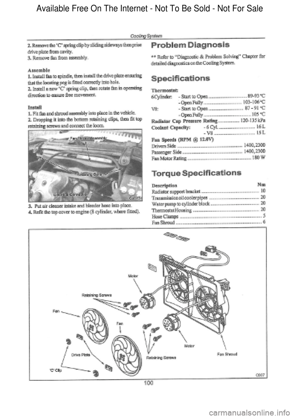 FORD FALCON 1998  Workshop Manual  Available Free On The Internet - Not To Be Sold - Not For Sale    