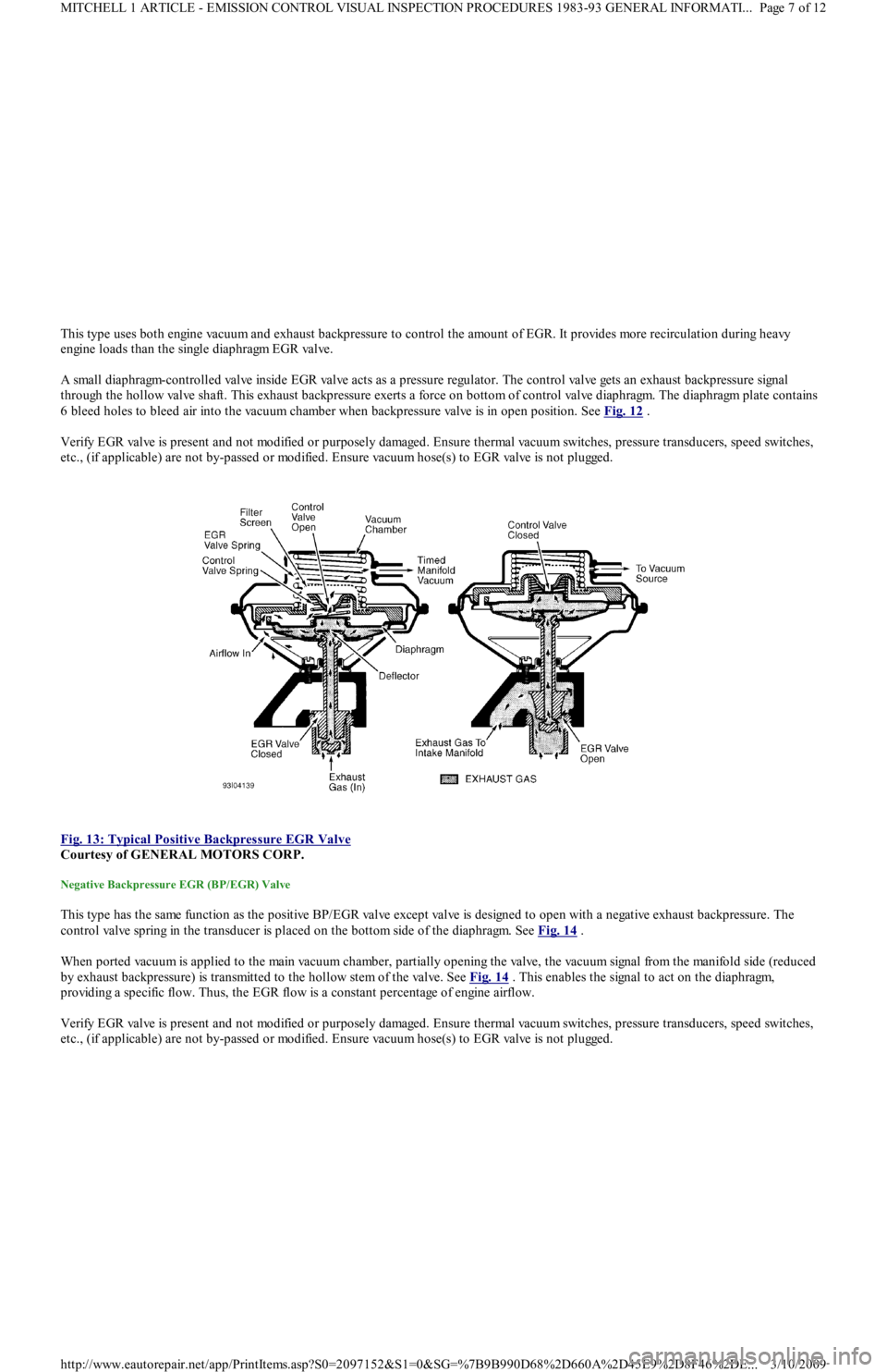 FORD FESTIVA 1991 Service Manual This type uses both engine vacuum and exhaust backpressure to control the amount of EGR. It provides more recirculation during heavy
engine loads than the single diaphragm EGR valve.
A small diaphra FORD FESTIVA 1991 Service Manual This type uses both engine vacuum and exhaust backpressure to control the amount of EGR. It provides more recirculation during heavy
engine loads than the single diaphragm EGR valve.
A small diaphra