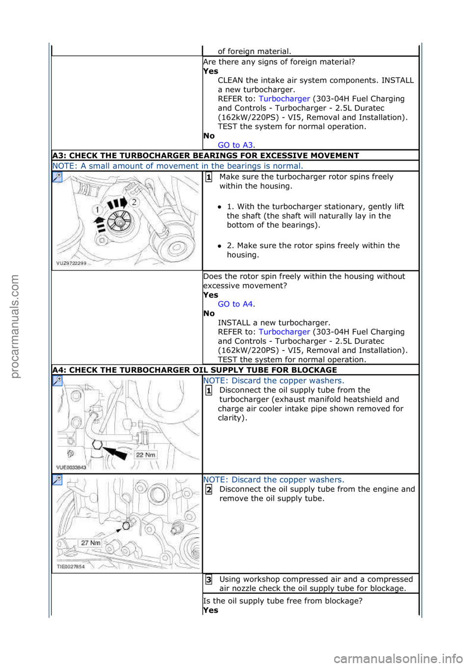 FORD GALAXY 2006  Service Repair Manual of\fforeign\fm\bteri\bl.\f
Are\fthere\f\bny\fsigns\fof\fforeign\fm\bteri\bl?\f
Yes CLEAN\fthe\fint\bke\f\bir\fsystem\fcomponents.\fINSTALL\f
\b\fnew\fturboch\brger.\f\f
REFER\fto:\f Turboch\brger \f(3