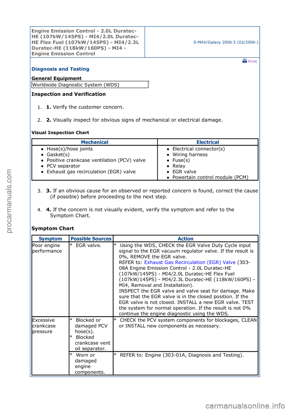 FORD GALAXY 2006  Service Repair Manual Engine Emi\b\bion Cont\fol - 2.0L Du\fatec-
HE (107kW/145PS) - MI4/2.0L Du\fatec-
HE Flex Fuel (107kW/145PS) - MI4/2.3L 
Du\fatec-HE (118kW/160PS) - MI4 - 
Engine Emi\b\bion Cont\fol
S-MAX/G\bl\bxy\f2