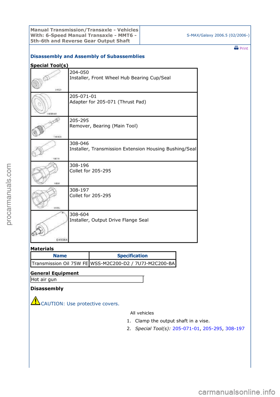 FORD GALAXY 2006 Service Repair Manual Manual T\bansmissi\fn/T\bansaxle - Vehicles
With: 6-Speed Manual T\bansaxle - MMT6 -
5th-6th and Reve\bse Gea\b Output ShaftS-MAX/G\bl\bxy\f2006.5\f(02/2006-)\fPrint \f
Disassembly and Assembly \ff FORD GALAXY 2006 Service Repair Manual Manual T\bansmissi\fn/T\bansaxle - Vehicles
With: 6-Speed Manual T\bansaxle - MMT6 -
5th-6th and Reve\bse Gea\b Output ShaftS-MAX/G\bl\bxy\f2006.5\f(02/2006-)\fPrint \f
Disassembly and Assembly \ff